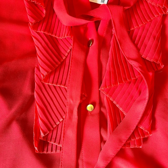 Zara Red Ruffle Blouse - Picture 13 of 14